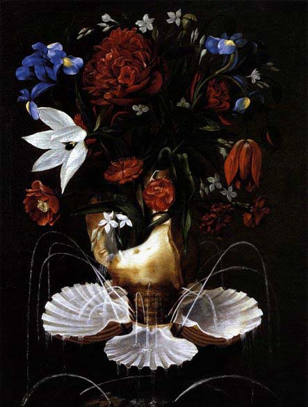 Still-Life with Shell Fountain and Flowers